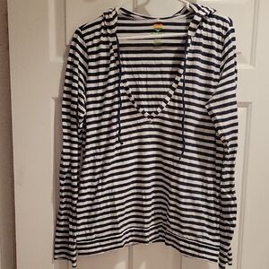 Old Navy Navy and White Striped Hoodie